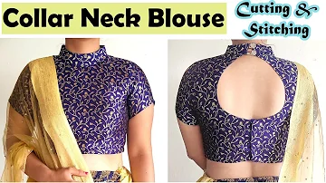 Collar Neck Blouse Cutting And Stitching | Princess Cut Blouse | Stitch By Stitch