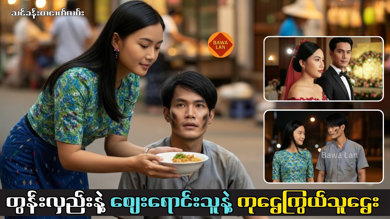 တွန်းလှည်းနဲ့ စျေးရောင်းသူနဲ့ ကုဌေကြွယ်သူဌေး | Myanmar Drama