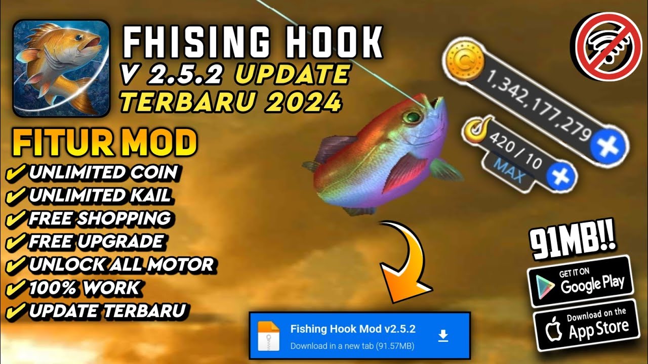 Download Fhising Hook mod Apk V 2.5.2 Update 2024 Unlimited