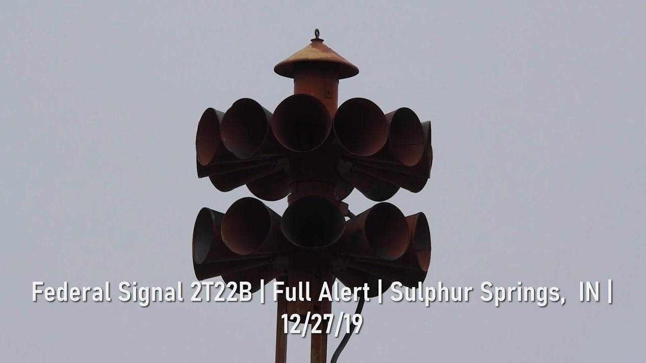 Federal Signal 2T22B | Full Alert | Sulphur Springs, IN ( Henry Co. Tornado Siren Test) | 12/27/19