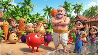 🍅❤️ ಟೊಮ್ಯಾಟೊ ❤️ ಈರುಳ್ಳಿ | Funny Vegetable Love Story...#trending ,#animatedstory ,#viral 