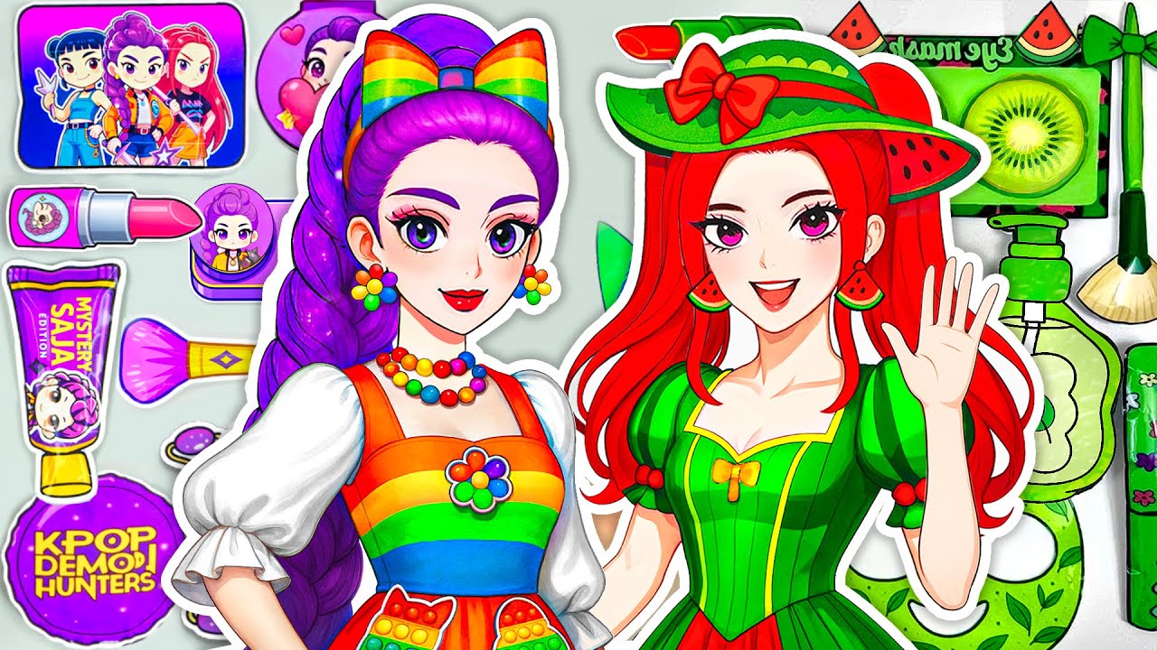 Paper DIY🌈 KPOP DEMON HUNTERS Rumi, Mira, Zoey New Fashion Skincare + Makeup Blind Bag Unboxing ASMR
