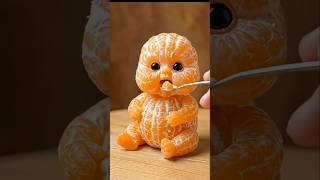 Feeding the Cutest Tiny Orange Baby! Food Art Comes to Life#funny