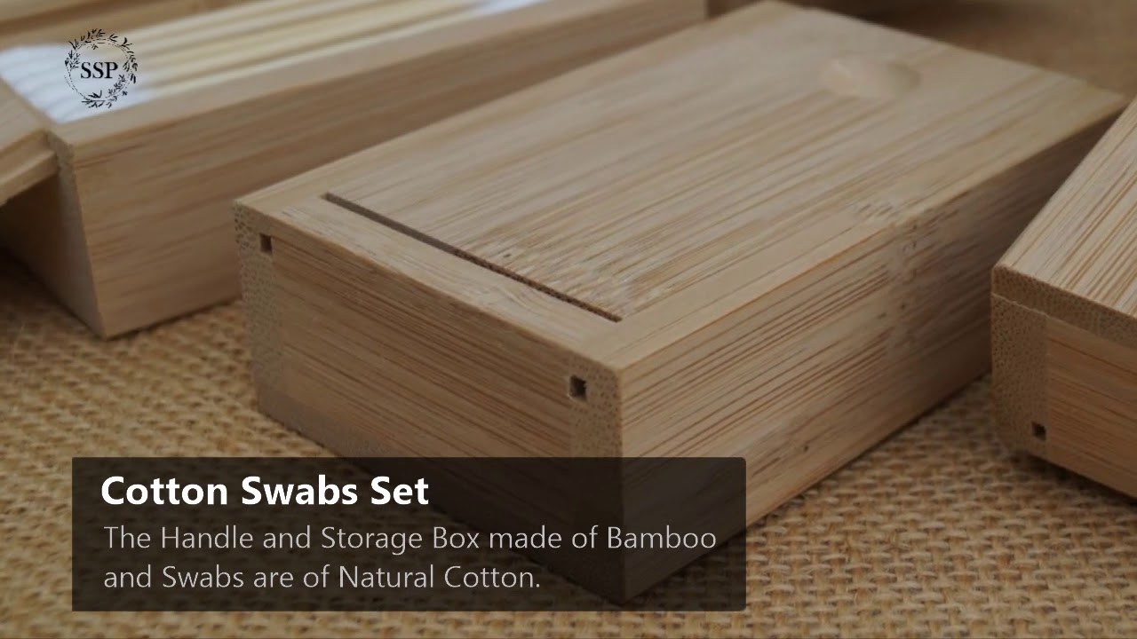 COTTON SWAB BAMBOO BOX TRAVEL KIT