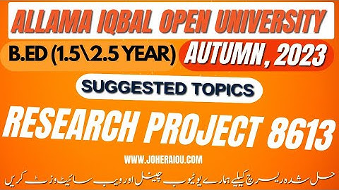 AIOU C-8613 Research Project Suggested Topics |Theme & Sub Theme |Autumn 2023 |BED (1.5/2.5 Year)
