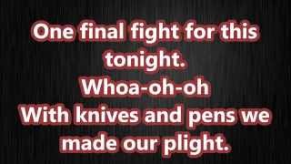 Video thumbnail of "Black Veil Brides Knives And Pens instrumental karaoke"