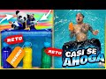 ¡YOLO SE AHOGA EN LA PISCINA! DISPARAMOS A BOTELLAS Y CUMPLIMOS EL RETO QUE CAIGA - Yolo Aventuras