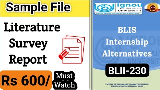 BLIS Intrenship Alternative report sample file | BLII-230 | Literature Survey Report Sample | Rs 700 screenshot 5