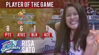 PVL OC 2018: Risa Sato drops 8 pts to earn PoG as Creamline sweeps Adamson | CCS vs. AdU