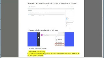 Fix Microsoft Teams File is Locked for Shared use or Editing