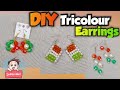 DIY Beautiful Earrings Made at Home | Easy Handmade Jewellery/ Tricolour Earrings Making at Home#diy