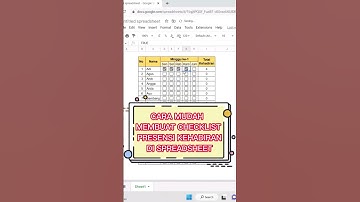 CARA MUDAH MEMBUAT CHECKLIST PRESENSI KEHADIRAN DI SPREADSHEET #shorts