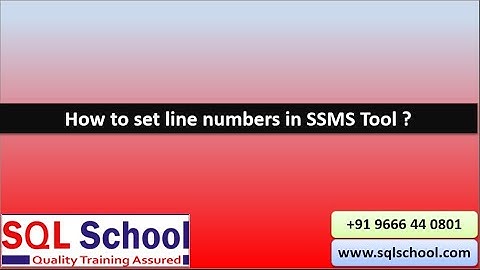 How to set line numbers in SSMS ?  #SQLServer #SSMSTool #SQLSchool