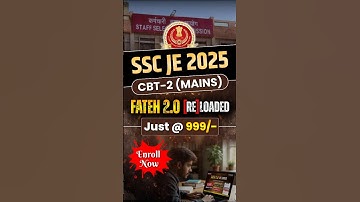 SSC JE Mains 2025 📚 Fateh 2.0 RELOADED | CBT-2 Course @ ₹999 Limited Offer #shorts #sscje