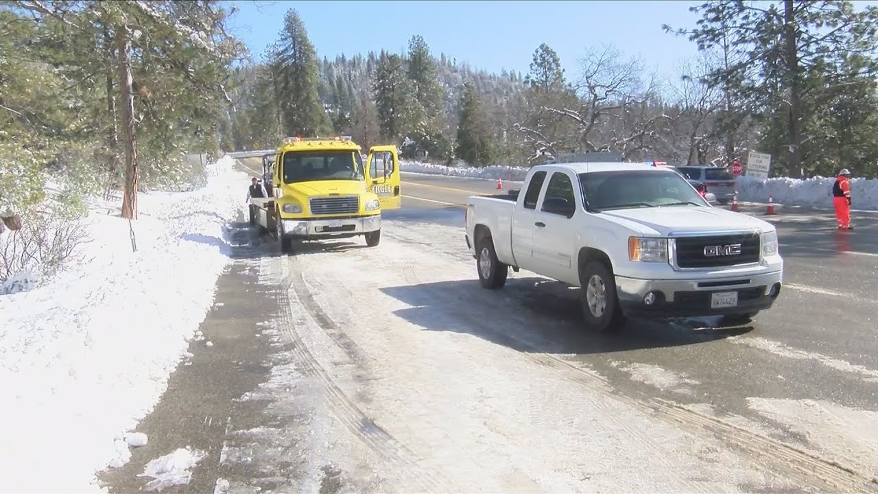 Heavy snow conditions near Shaver Lake causes road closures and