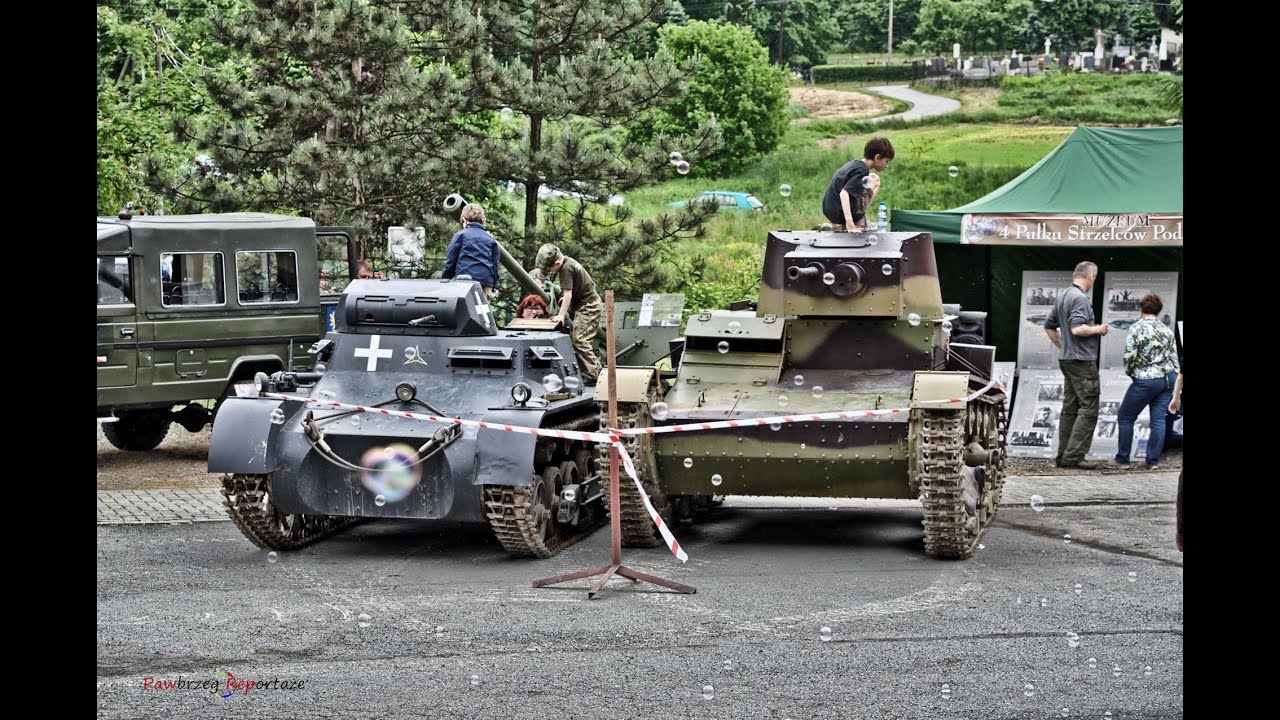 Rodzinne spotkanie z historią w Hażlach - Rozładunek 7TP i PzKfw I