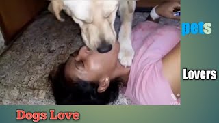 #Dog Kissing Video#\& mix dogs #funny video#2021