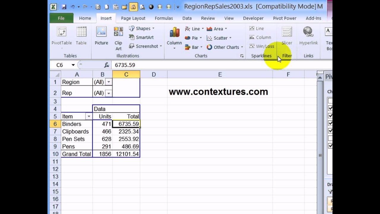 Pivot Chart Youtube