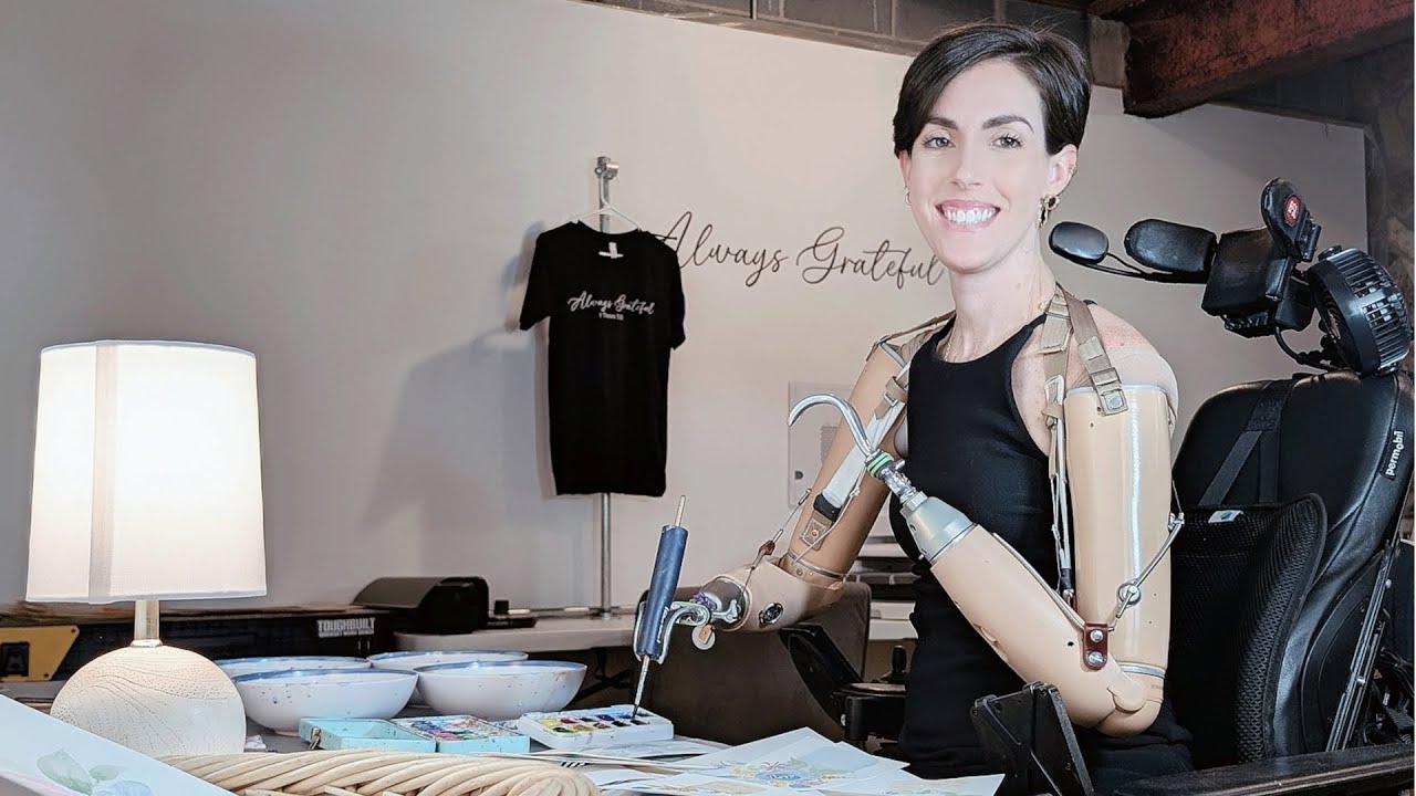 Quad Amputee Paints Watercolors