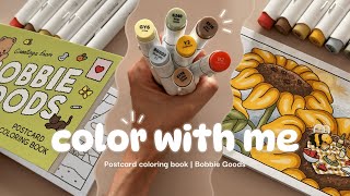 Color With Me | Postcard coloring book by Bobbie Goods | Soft ASMR 🌸