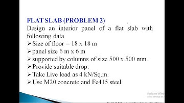 Design of Flat Slab Problem 2 Part 1 With Drop Panel
