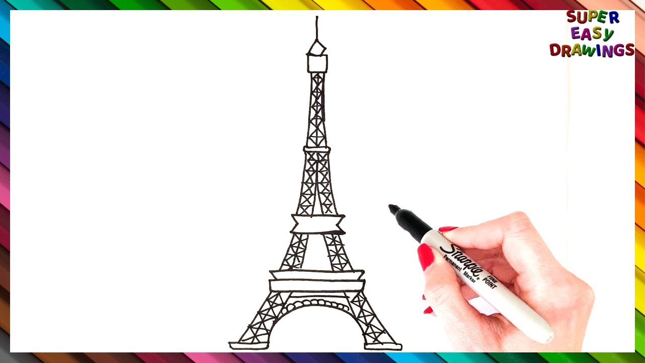 Eiffel tower drawing vectors free download 101531 editable ai eps svg  cdr files