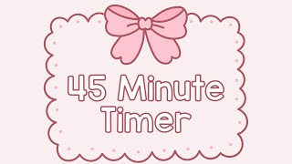 45 Minute Timer - Cute Coquette Bow Framed Timer - Calm Ending Chime - Winter - Preppy Timer