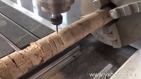 1325 4th rotary axis cnc router working on wood