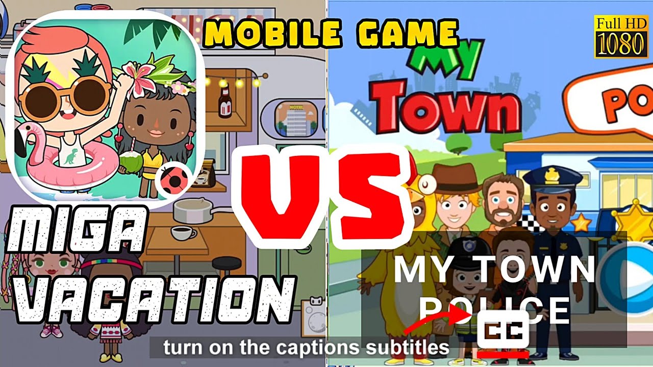 Miga Town My Vacation vs My Town Police | CC captions