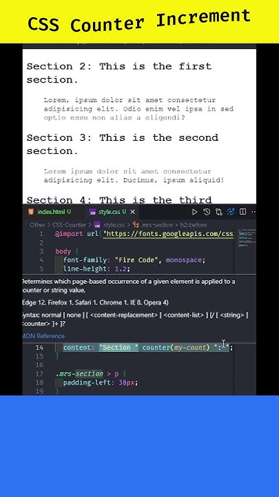CSS Counter Increment Build Dynamic Numbered Lists with Ease - YouTube