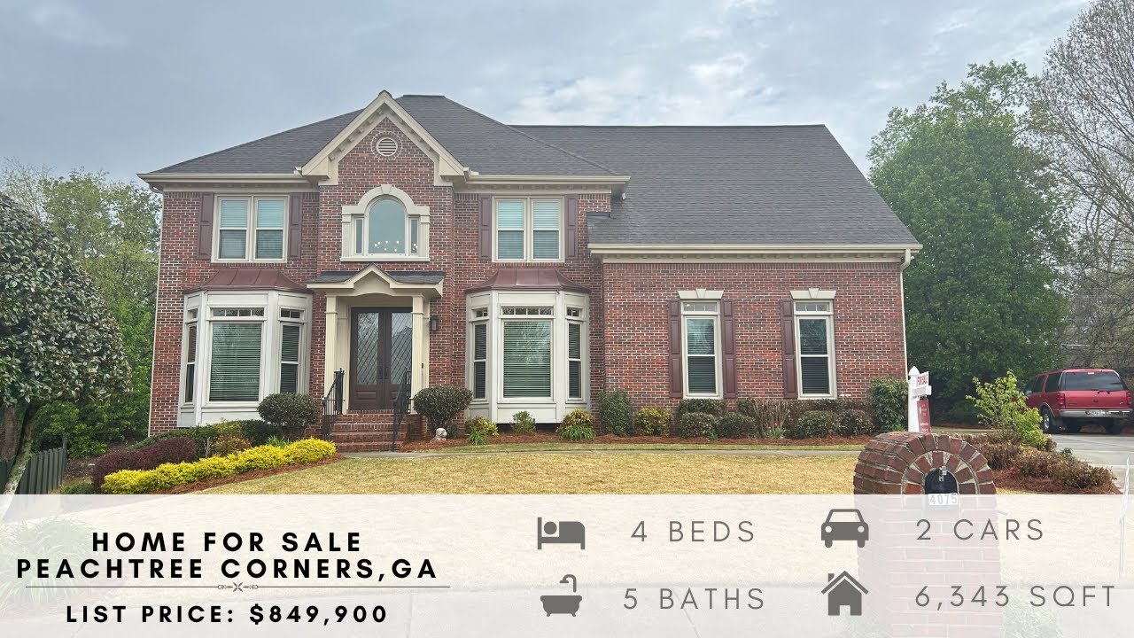 [SOLD] SPACIOUS HOME IN PEACHTREE CORNERS, GA 4 BEDS, 5 BATHS