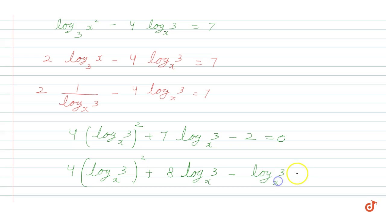 The Value Of X Satisfying x 1 log 3x 2 2log x9 x 1 7 Is YouTube the-value-of-x-satisfying-x-1-log-3x-2-2log-x9-x-1-7-is-youtube