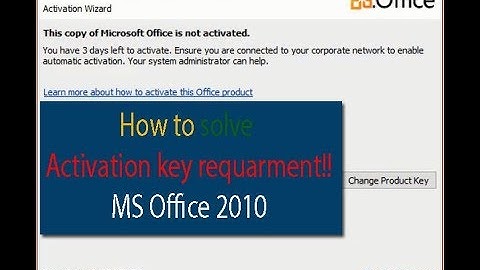 How to solve MS Office 2010 Activation Problem