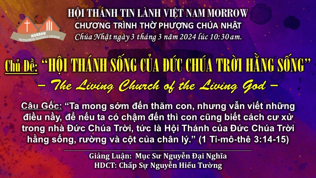 CHƯƠNG TRÌNH THỜ PHƯỢNG - SÁNG CHÚA NHẬT ngày 3 tháng 3 năm 2024