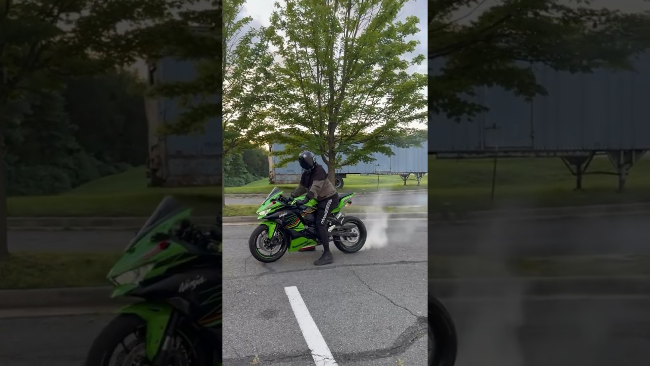 Ninja ZX4RR burnout before switching the tires out🔥 - YouTube