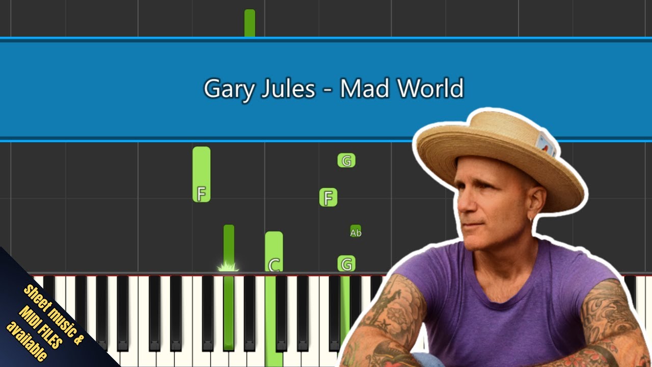 Gary Jules – Mad World | ACCOMPANIMENT | Piano Tutorial | Synthesia