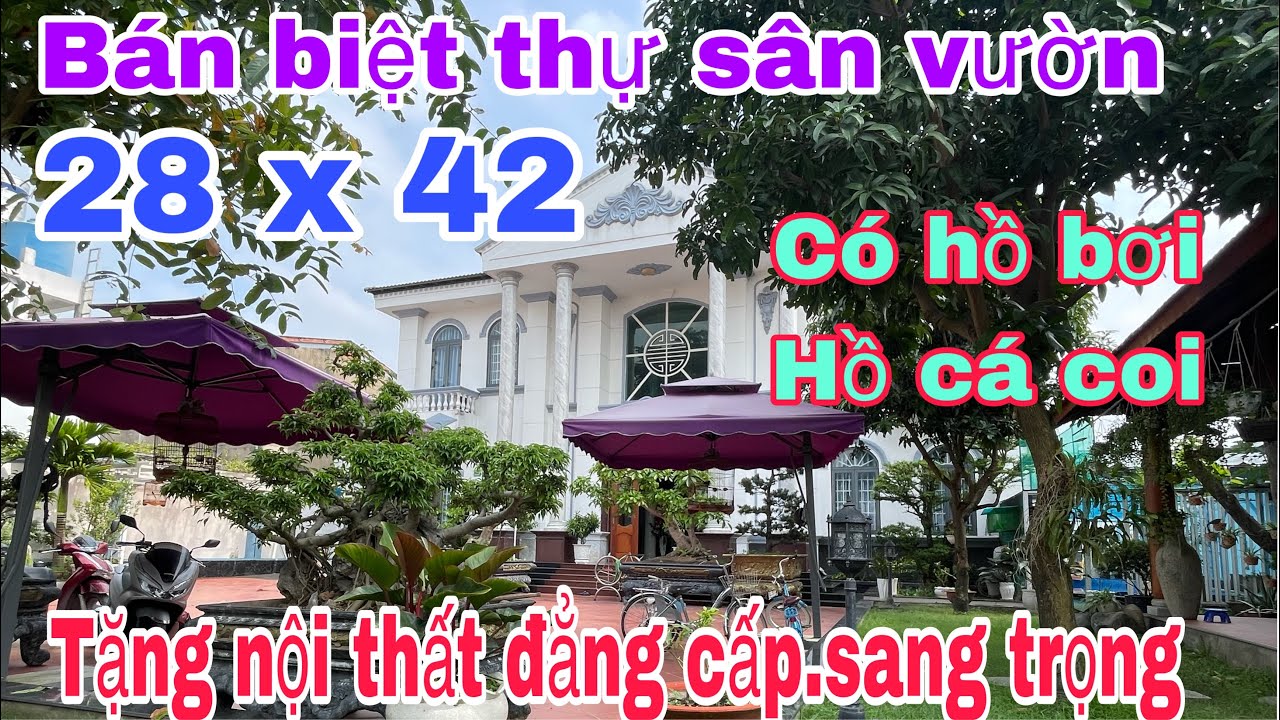 Bán biệt thự sân vườn | có hồ bơi-hồ cá koi-nhà gỗ... - youtube