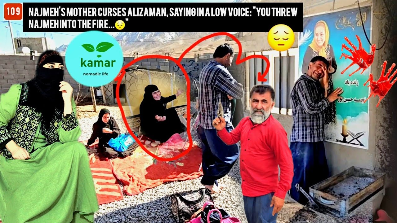 Najmeh's mother curses Alizaman, saying in a low voice: "You threw Najmeh into the fire...😔"