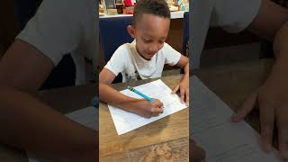 Kids writing stamps