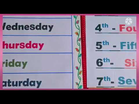 Days of the week – after, before, cardinal numbers – Headline English
