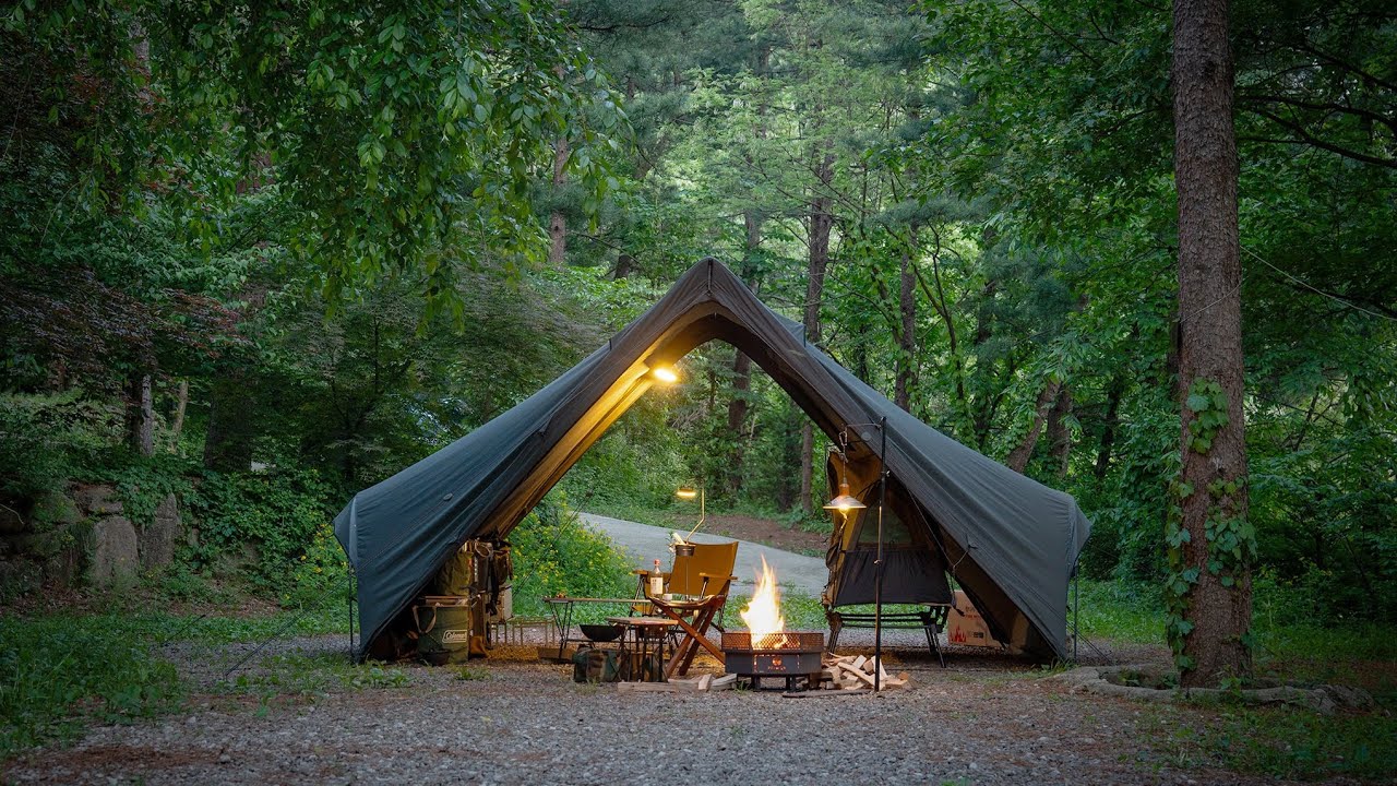 Фантастически уютный кемпинг в глубоком лесу🌳 / Корея кемпинг / Корея кемпинг
