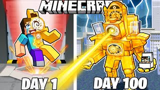 I Survived 100 Days As Clock Man In Hardcore Minecraft!