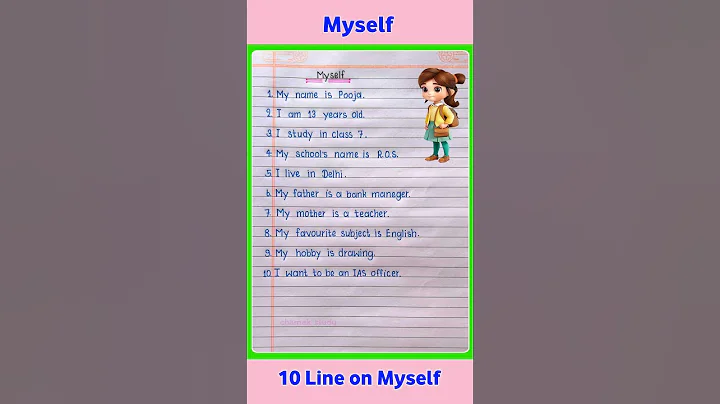 10 Lines About Myself | Self Introduction in English | 10 Lines on Myself | Self Introduction