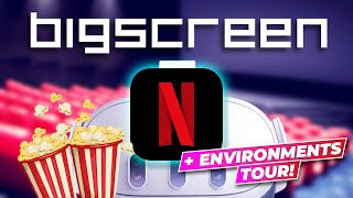 How to Stream Netflix on Bigscreen VR Quest 2/3/Pro + Environments Tour! screenshot 3