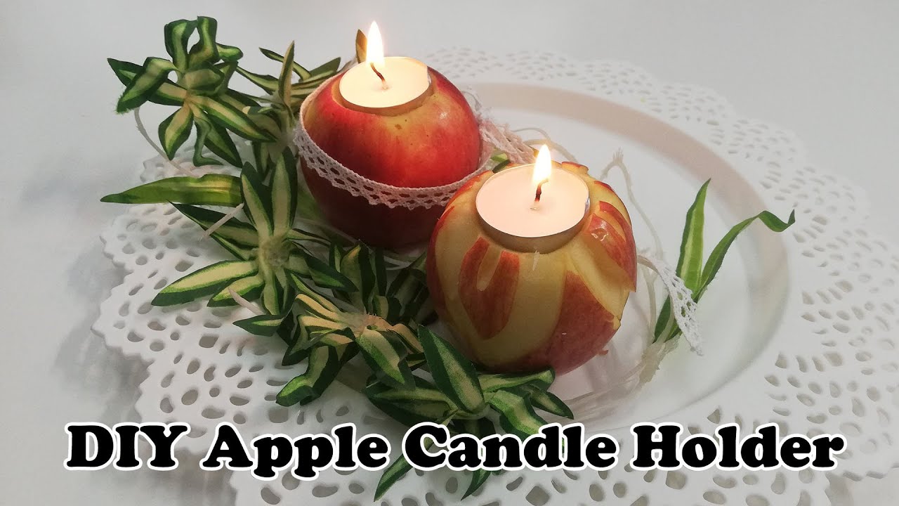 how to make apple candle holders YouTube