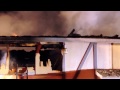 Raging unoccupied structure fire threatens neighbor's home, Carmichael, CA Nov. 16,2013