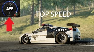 Just keep an eye on the speed!! ferrari 458 gt2 police version
(circuit spec 1400+) topped a staggering 422kph, one of fastest cars
in game and accor...