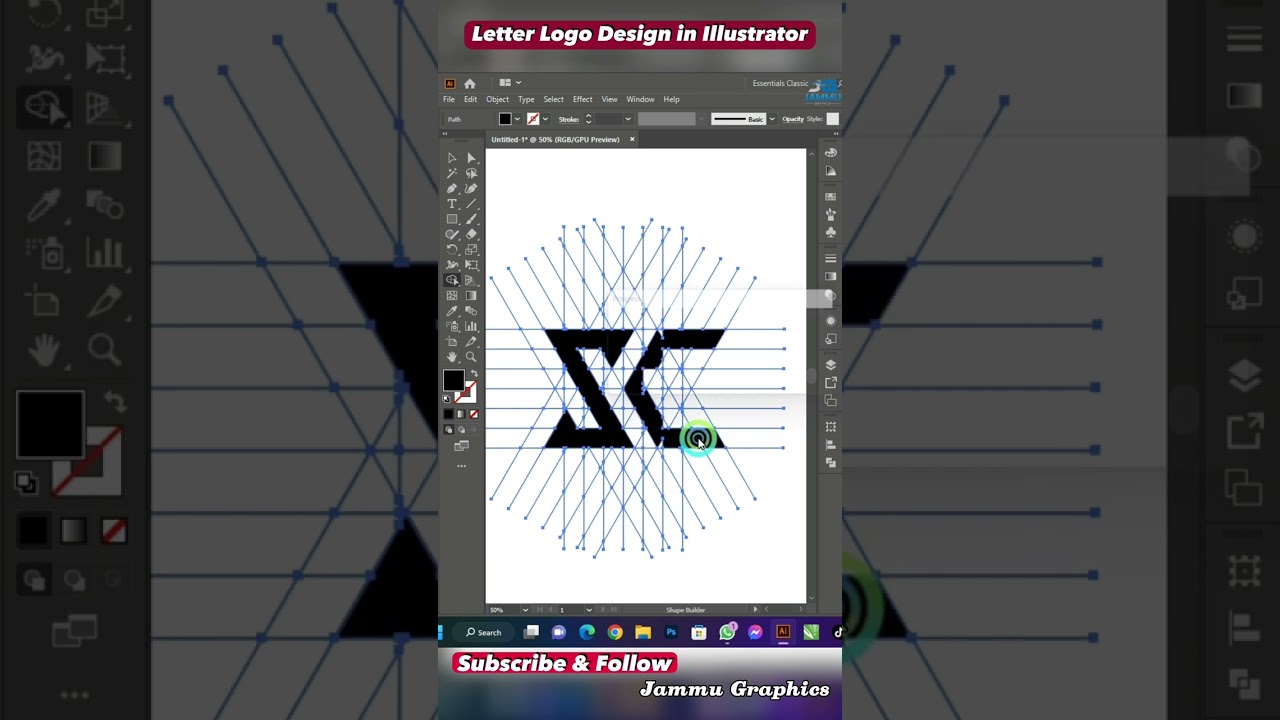 Letter (SC) Logo Design in Illustrator | Logo Design Tutorial #shorts #logodesign #illustrator