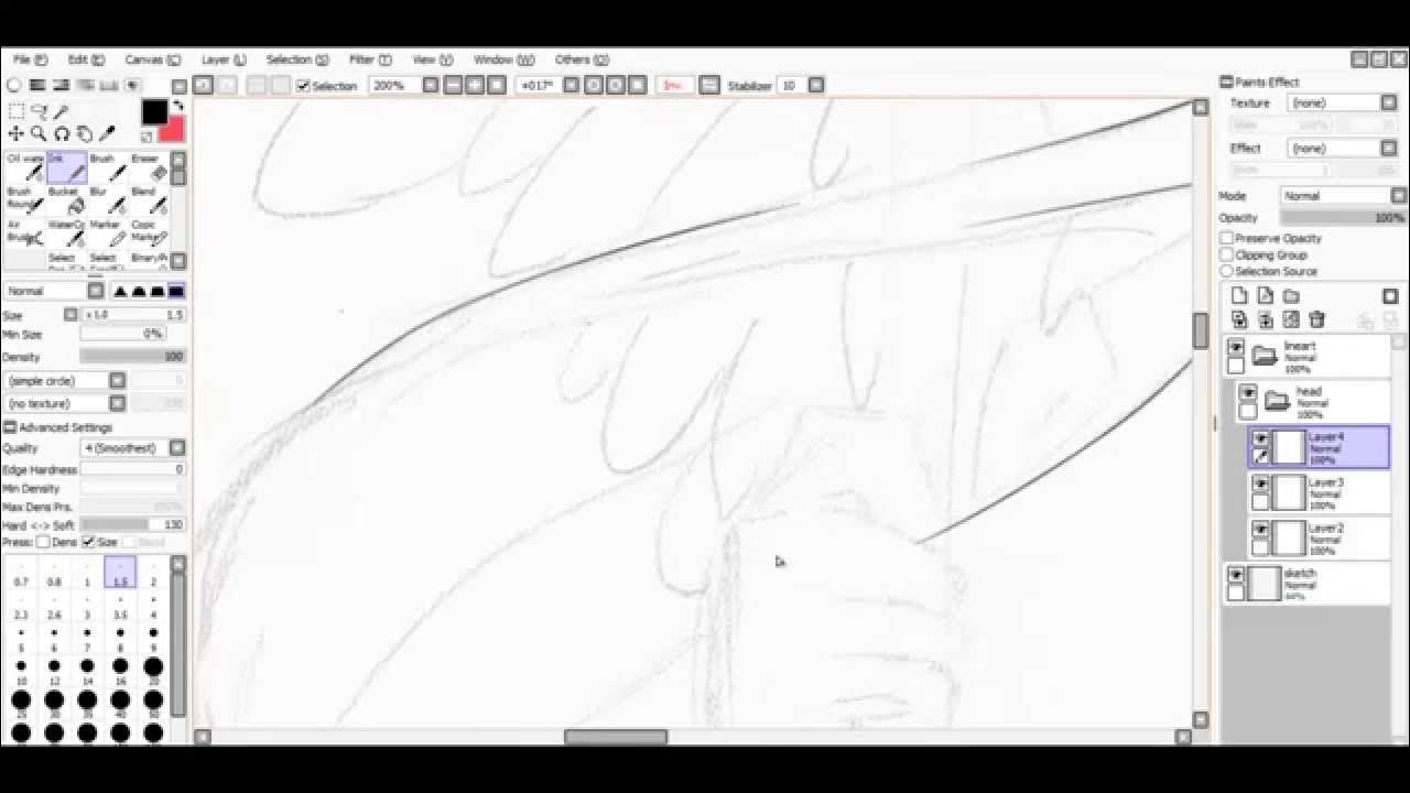 Tutorial lineart raster layers in Paint Tool SAI YouTube