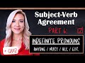 Indefinite Pronouns and Subject-Verb Agreement Quiz